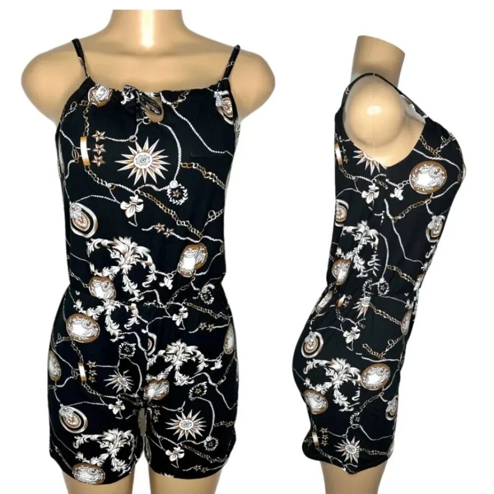 BRAND NEW SUMMER SHORT JUMPSUIT WOMEN STRETCHY CUTE ROMPER